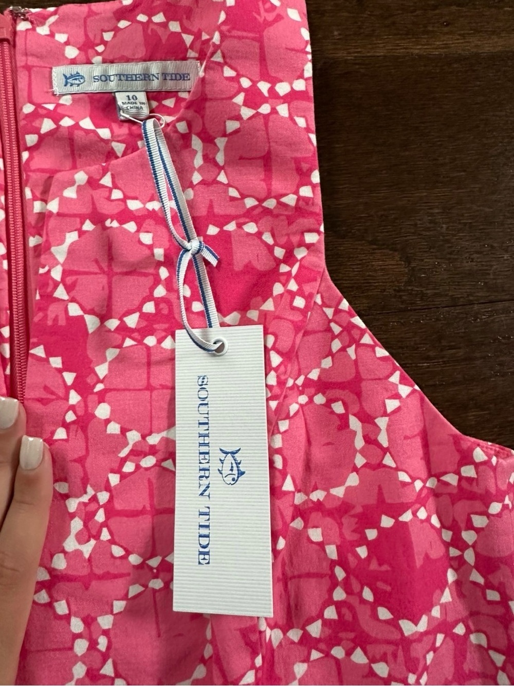Southern Tide-Sand Dollar Print Dress in Smoothie Pink-size 10-NWT - Picture 10 of 10